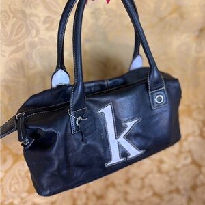 ✨Vintage Y2K Genuine Leather K Monogram Bowler Bag✨